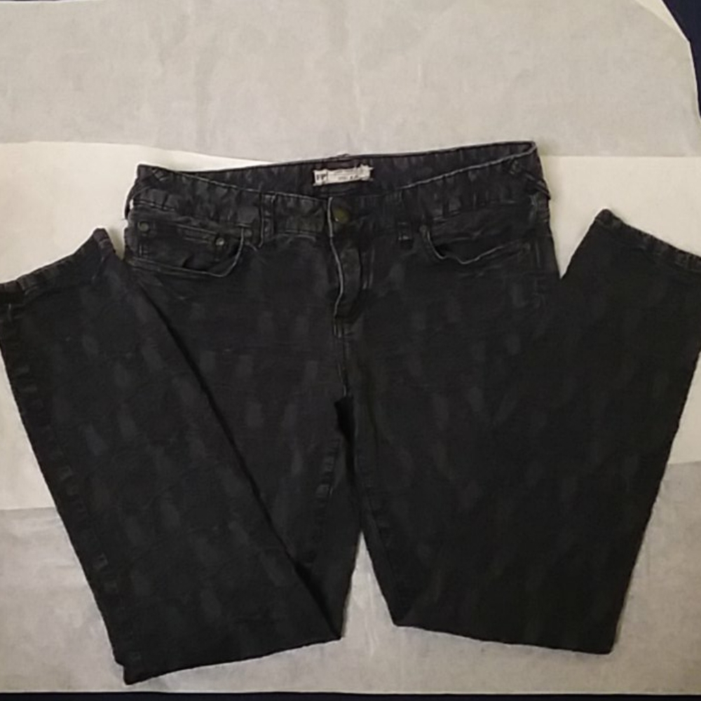 Free People Jean's black textured